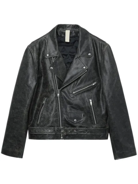 Sunflower faded leather biker jacket Black 6025998