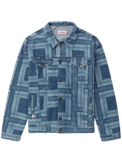 Charles Jeffrey Loverboy tartan check-print denim jacket Blue 43010201
