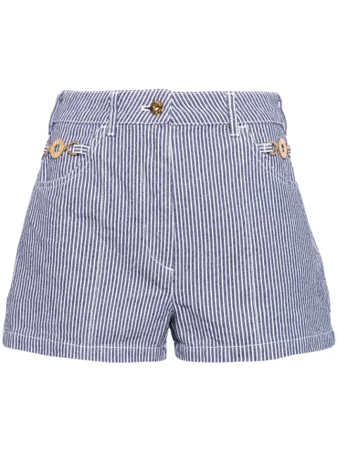 Patou striped denim mini shorts Blue TR03501765057