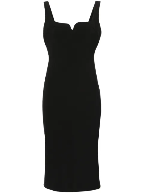 Victoria Beckham zip-up crepe midi dress Black 1224WDR005532A