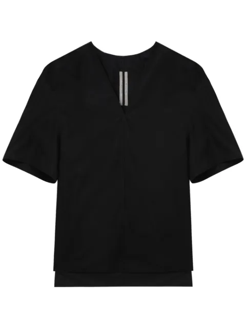 Rick Owens v-neck cotton T-shirt Black RP01D2236P