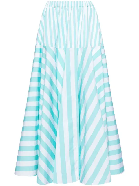 Patou striped cotton maxi skirt Green SK05801685060