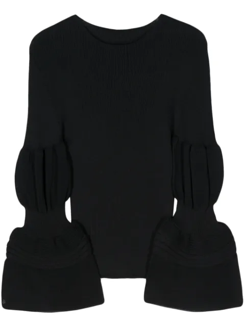 Issey Miyake fine-ribbed top Black IM46KN801