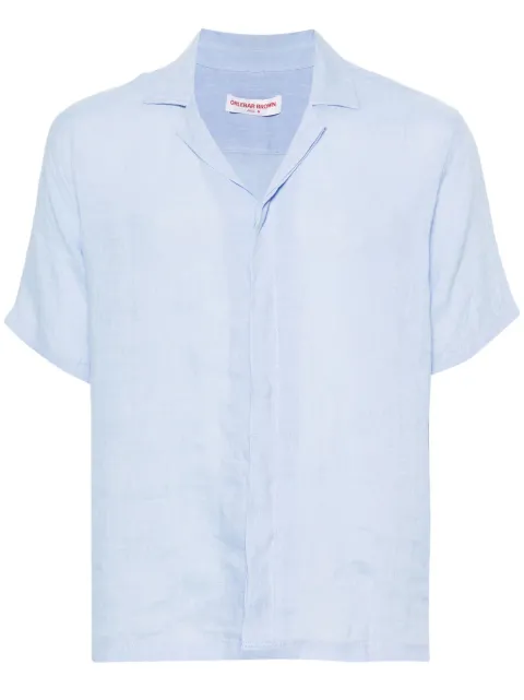 Orlebar Brown linen short-sleeved shirt Blue 279118