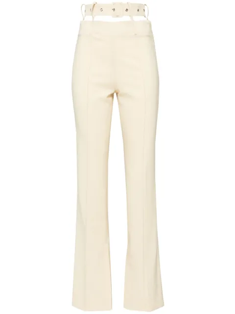 Rokh belted flared trousers Yellow R24SF101VM