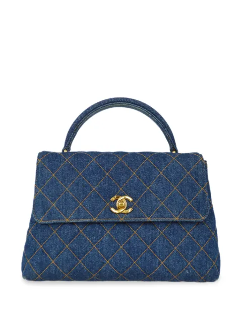 CHANEL Pre-Owned 1997 Kelly 25 denim tote bag Blue 4780247