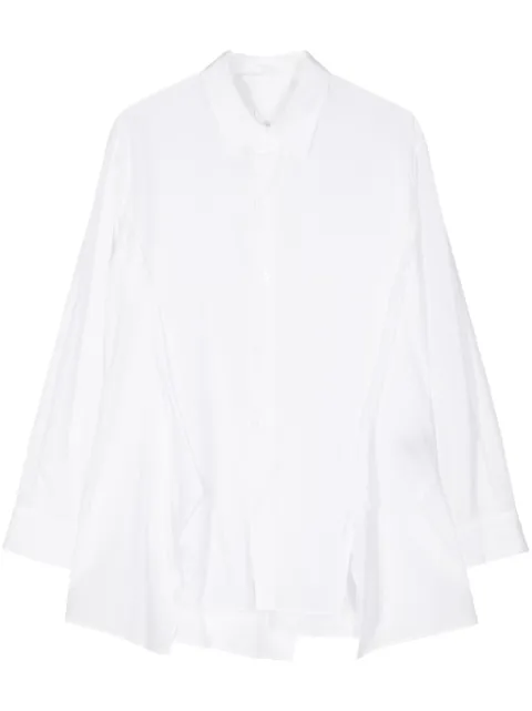 Yohji Yamamoto draped long-sleeve shirt White FSB63013