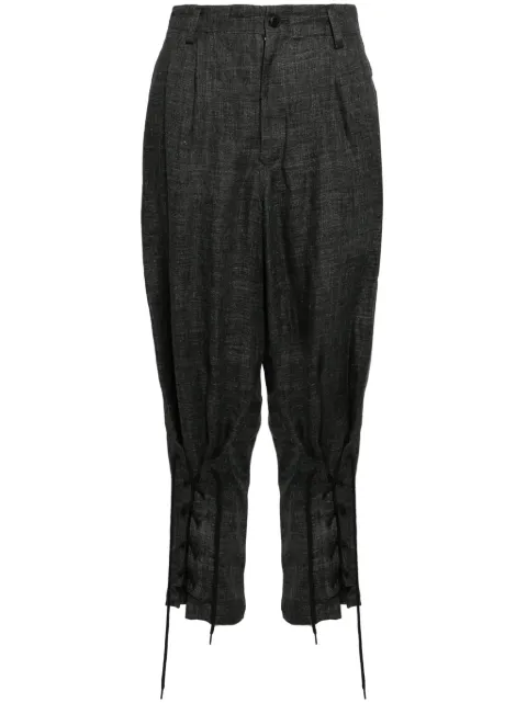 Y's tapered-leg linen trousers Grey YSP21300