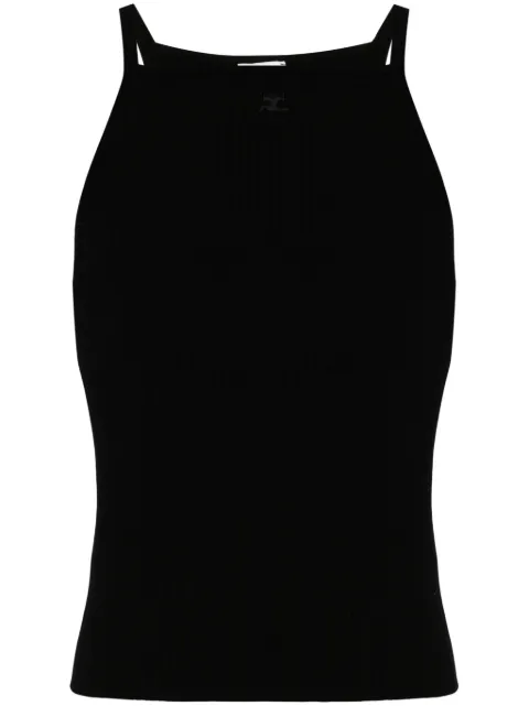Courrèges ribbed-knit tank top Black 124MDE062FI0001
