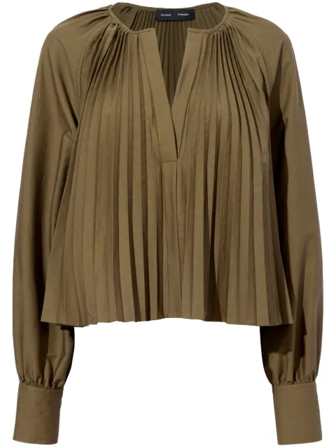 Proenza Schouler Monica pleat-detailing blouse Green R2434001SC083243