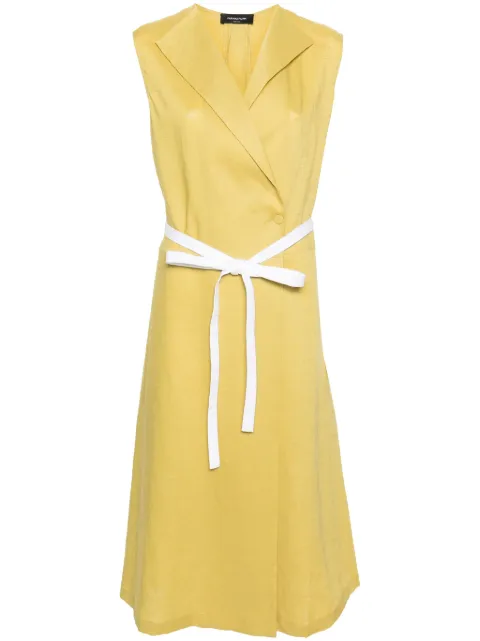 Fabiana Filippi poplin linen wrap dress Yellow ABD274F4870000H485
