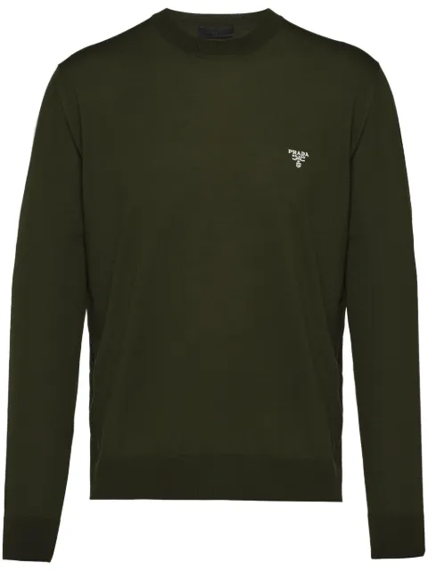 Prada logo-embroidered wool sweater Green UMB264S2121ZLE