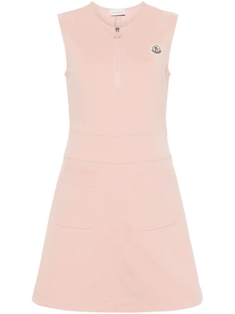 Moncler logo-appliqué mini dress Pink J10938I0000989A8N