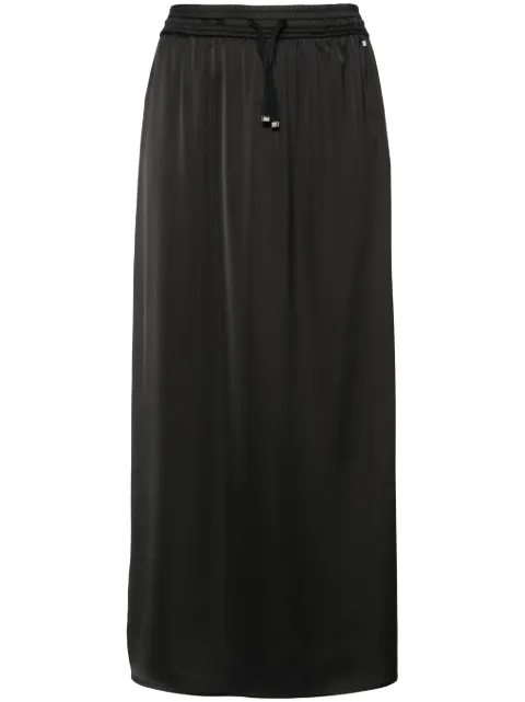 Herno drawstring-waist satin midi skirt Black GN000024D12506