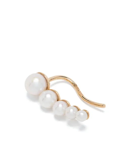 Sophie Bille Brahe Petite Croissant Japonais freshwater pearl single earring Gold EA24PCRFWL