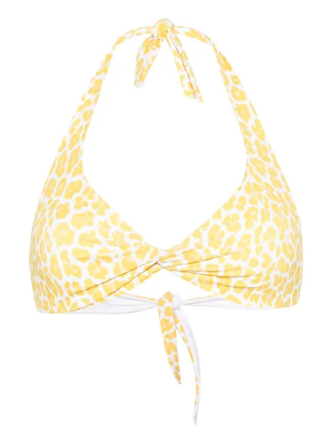 Fisico leopard-print bikini top Yellow CR02MA