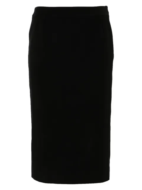 Christian Dior Pre-Owned 1990 textured-finish midi skirt Black HOLADIO445