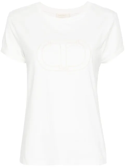 TWINSET embroidered-logo cotton T-shirt White 241TP2212