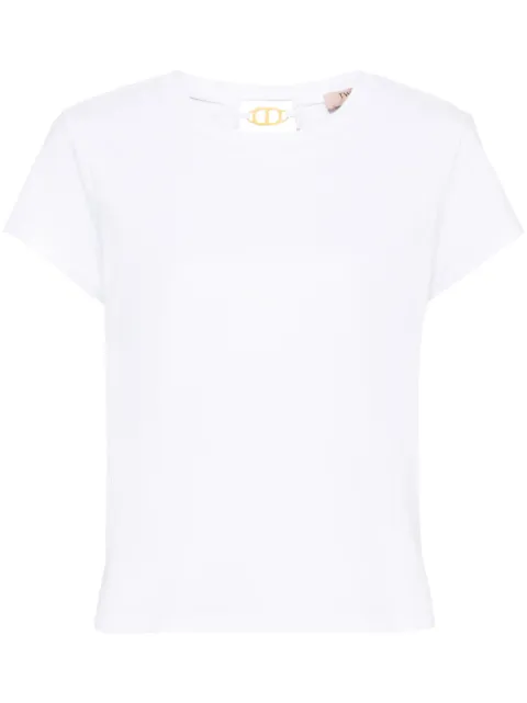TWINSET logo-plaque cotton T-shirt White 241TT2140