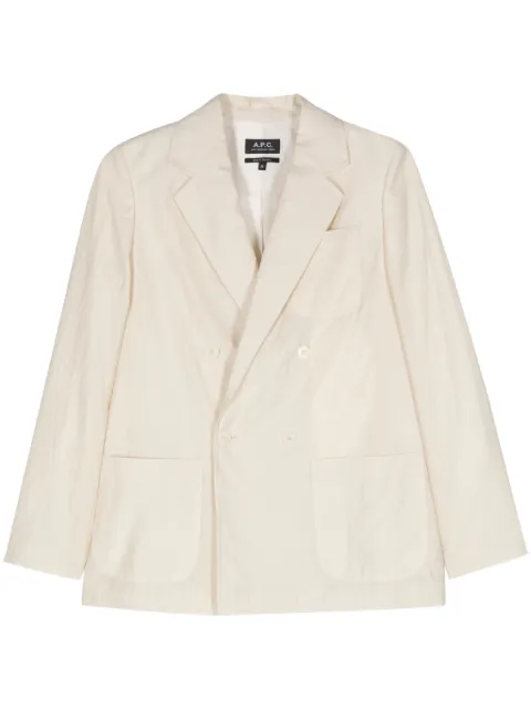 A.P.C. double-breasted crepe blazer Neutrals COGXMF03211