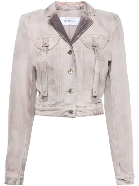 Off-White Laundry cotton denim jacket Purple OWYE052S24DEN0033600