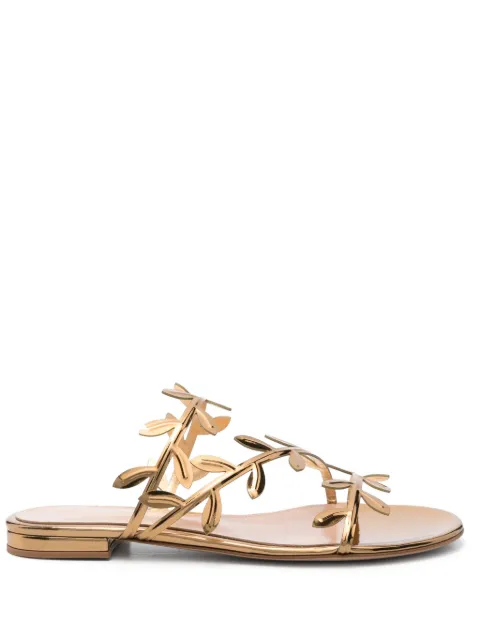 Gianvito Rossi Flavia leather flat sandals Gold G1568005RICMET