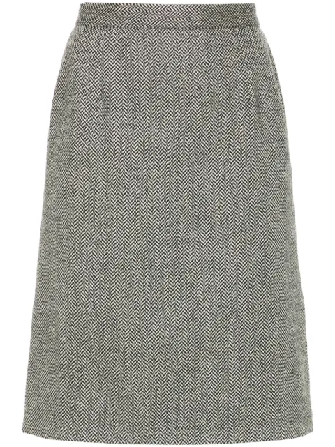 Valentino Garavani Pre-Owned 1990s interwoven-design wool skirt Neutrals HOLAVAL176