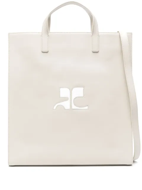 Courrèges Heritage leather tote bag Grey 124GSA087CR0027