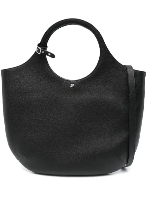 Courrèges large Holy leather tote bag Black 224GSA103CV0016