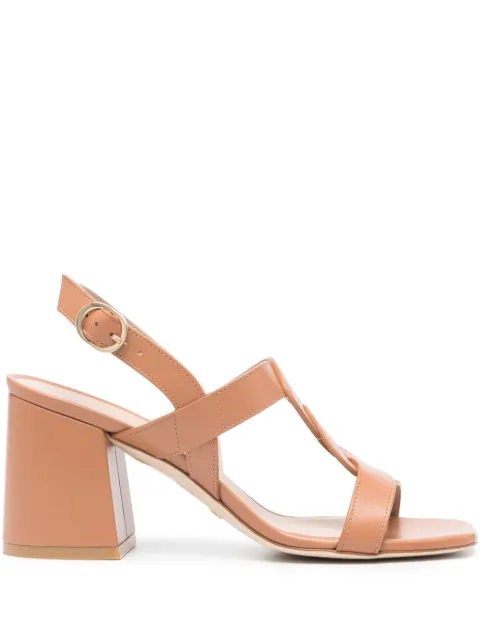 Stuart Weitzman Ibiza 75mm leather sandals Brown IBIZA75SLNGBACKSASMOSH845