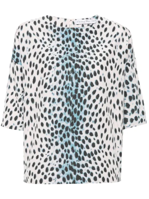 Christian Dior Pre-Owned 2010s animal-print blouse Pink HOLADIO444