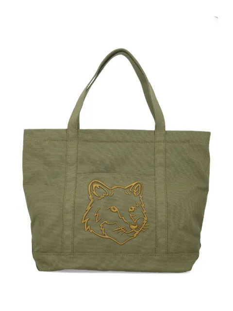 Maison Kitsuné large Fox Head tote bag Green LW05104WW0107P384