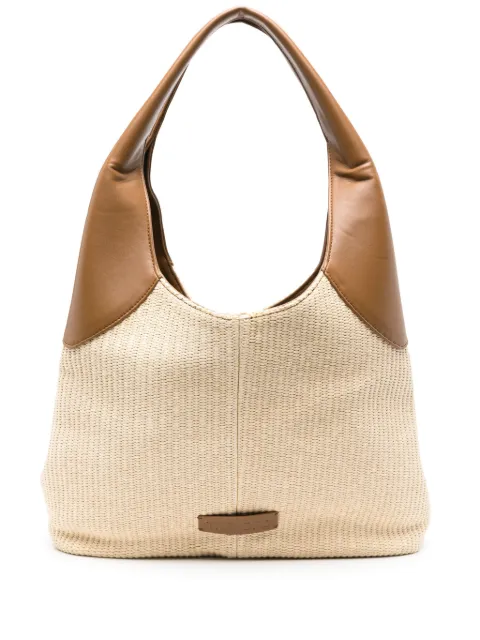 Themoirè Ninfa straw shoulder bag Neutrals TMSR24NP