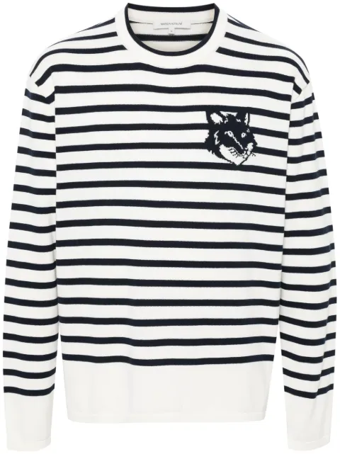 Maison Kitsuné Fox-motif cotton jumper Blue MM00803KT1102