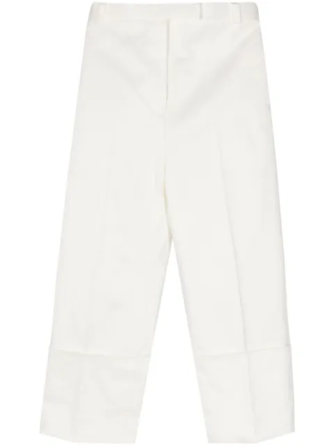 Thom Browne pressed-crease tapered trousers White FTR014A03788