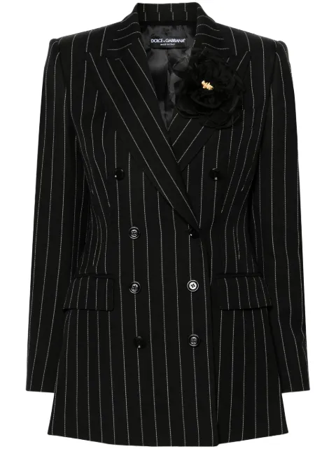 Dolce & Gabbana pinstripe double-breasted blazer Black F29ZQTFR20A