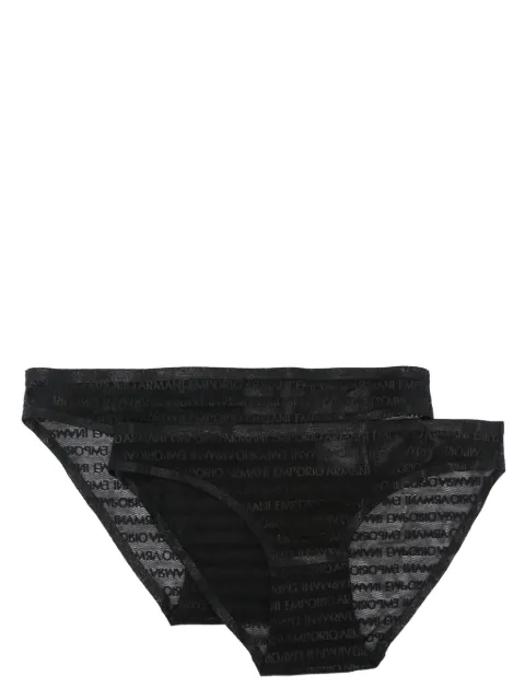 Emporio Armani logo-jacquard briefs (set of two) Black 1633343F204