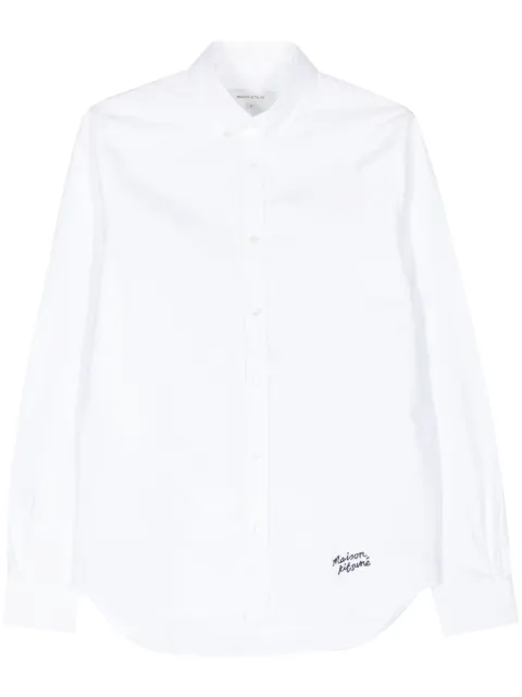 Maison Kitsuné logo-embroidered cotton shirt White MM00407WC2010