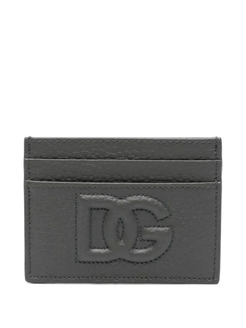 Dolce & Gabbana embossed-logo leather cardholder Grey BP0330AT489
