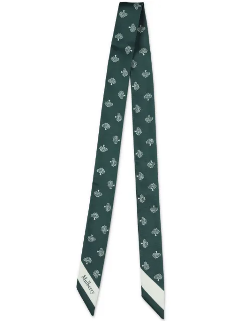 Mulberry small Skinny Tree-print scarf Green VS4775985Q633