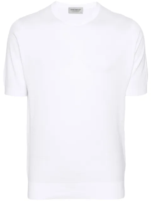 John Smedley Kempton knitted cotton T-shirt White KEMPTON