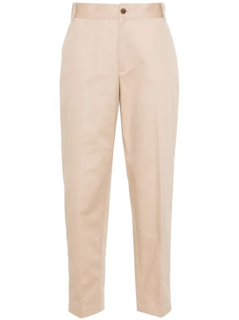 Maison Kitsuné logo-embroidered cotton trousers Neutrals MM01120WW0078