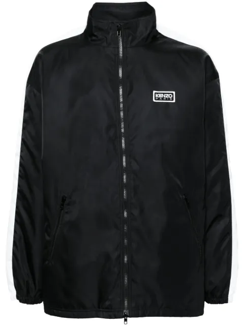 Kenzo logo-appliqué striped jacket Black FE55BL1619OA