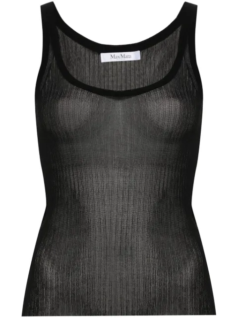 Max Mara semi-sheer fine-ribbed top Black 2411361043600