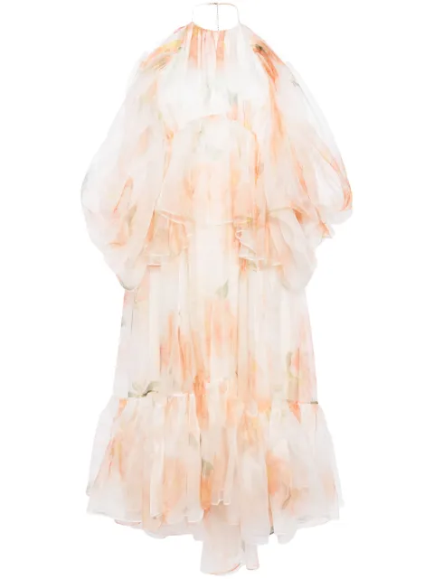 ZIMMERMANN Natura organza midi dress Neutrals 9941DS241
