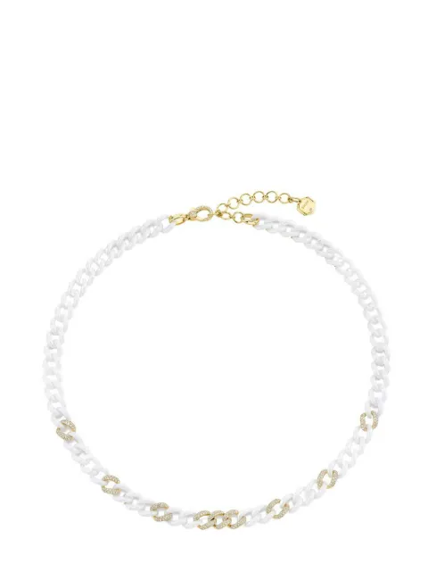 SHAY 18kt yellow gold, ceramic and diamond link necklace Gold SN360104298