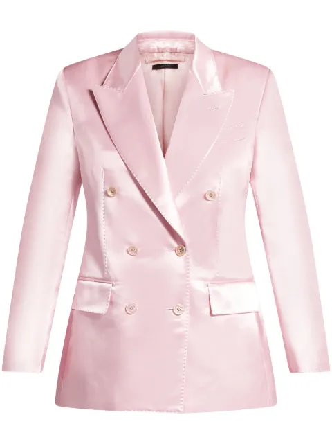 TOM FORD double-breasted satin jacket Pink GI2971FAX1189