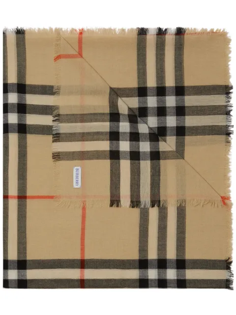 Burberry Check wool scarf Neutrals 8085069