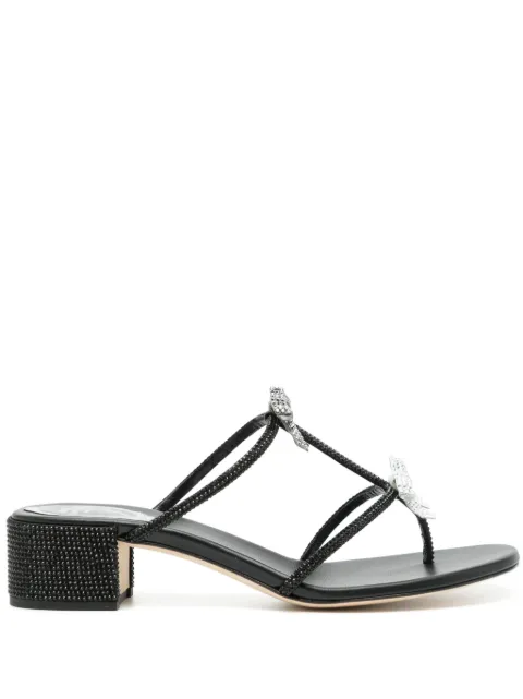 René Caovilla Caterina 40mm leather sandals Black C10111040R001Y225