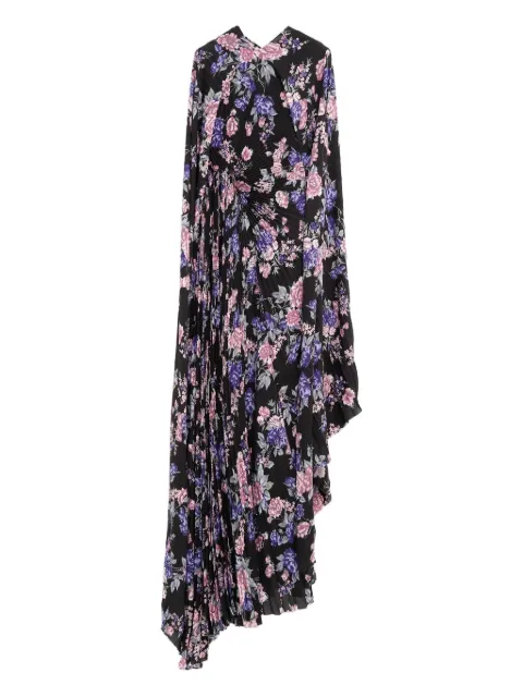 Balenciaga floral-print pleated maxi dress Black 790632TQL34